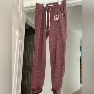 Abercrombie sweatpants, small, heather burgundy color